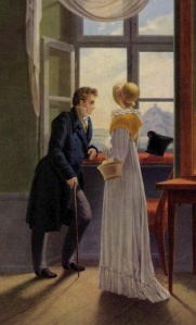 Couple At A Window (detail) by Georg Friedrich Kersting, 1815