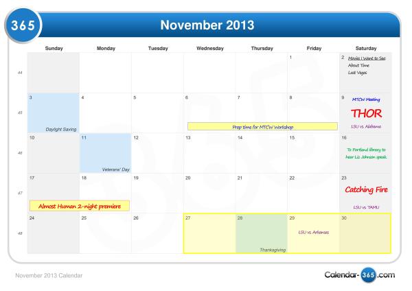 November is always a busy month!