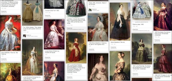 Early Victorian fashion board for FOLLOW THE HEART and AN HONEST HEART