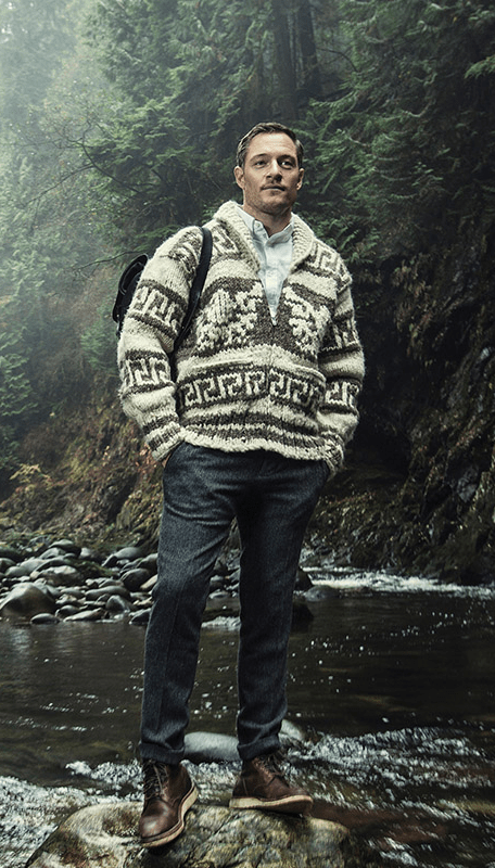 Tahmoh Penikett modeling for The 100 Mile Outfit