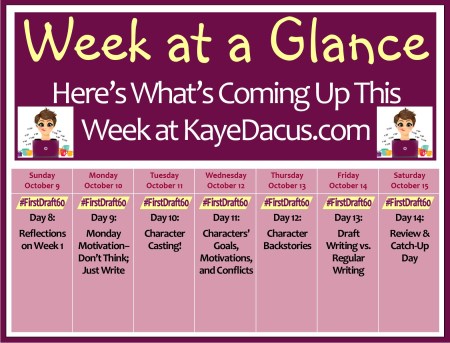 #FirstDraft60 Week 2 Schedule | KayeDacus.com