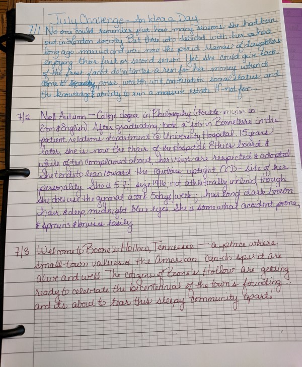 Handwritten Story Ideas | July Challenge | KayeDacus.com